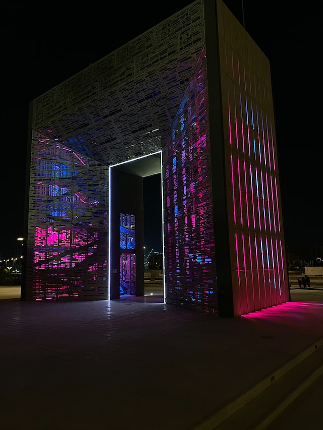 night view of The Crescent Park entrance gate