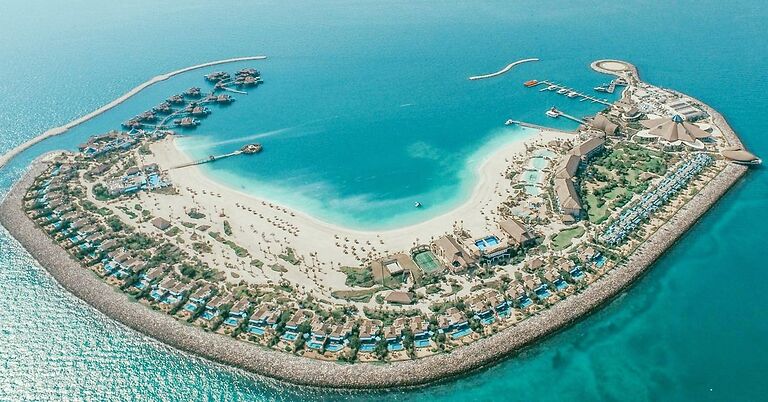 aerial view of Banana Island Resort Doha 