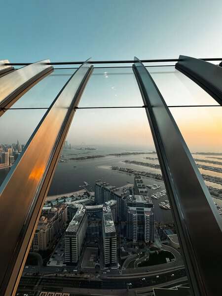 The amazing view of the Palm Dubai from Palm Tower