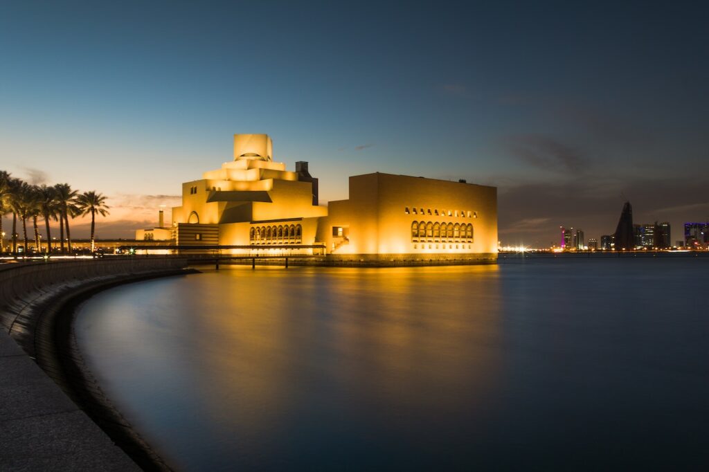 Amazing night view of Museum of Islamic  Art, you can see this when you take night city tour in Doha 