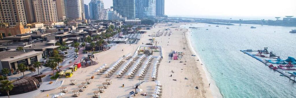 Ariel view of The beach mall Dubai