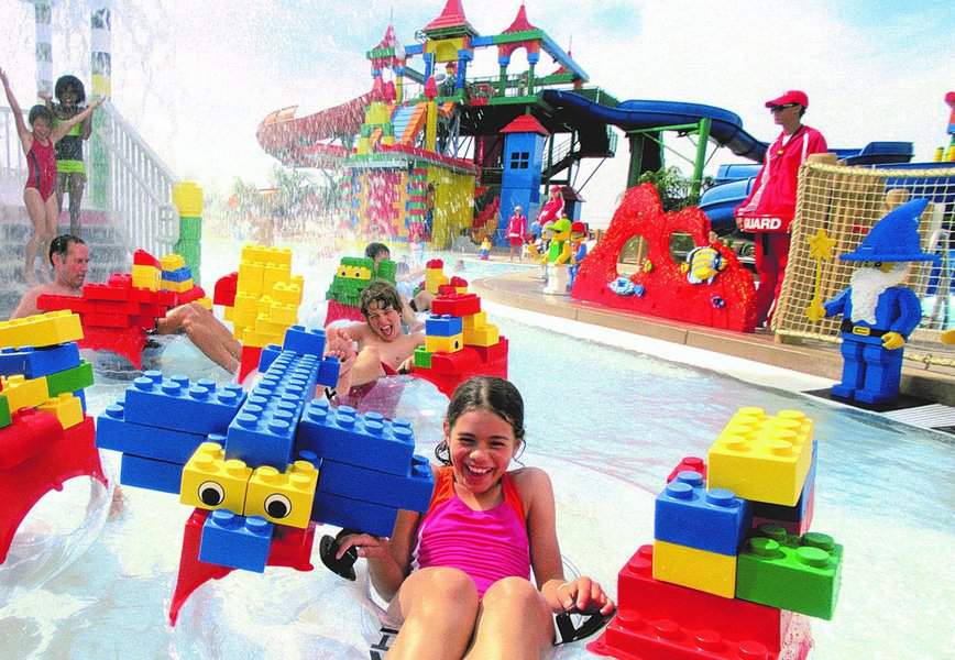 children happily playing at Legoland Dubai