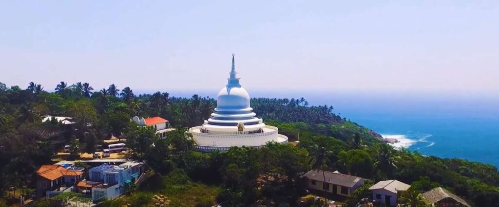 aerial view of Japanese peace pagoda