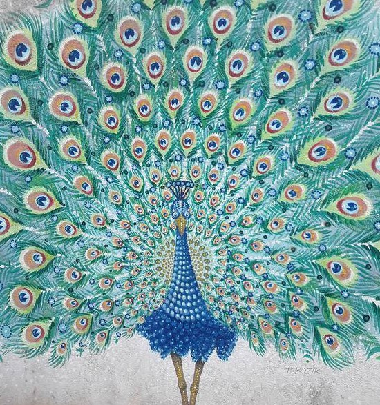 Peacock wall art at Mirissa