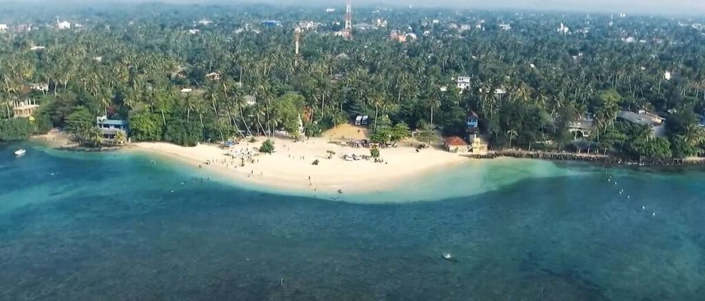 aerial view of polhena beach