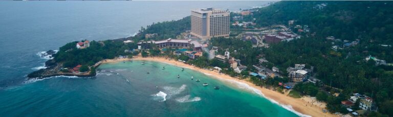 unawatuna beach aerial view