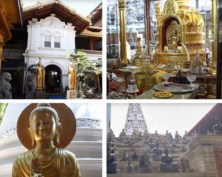 several buddha statues featured inside the Gangaramaya Temple