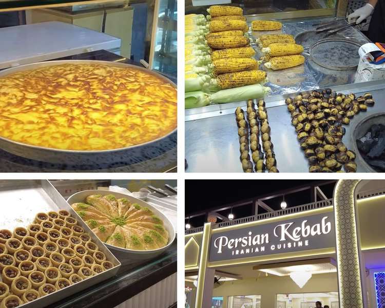 various countries unique foods displayed inside global village
