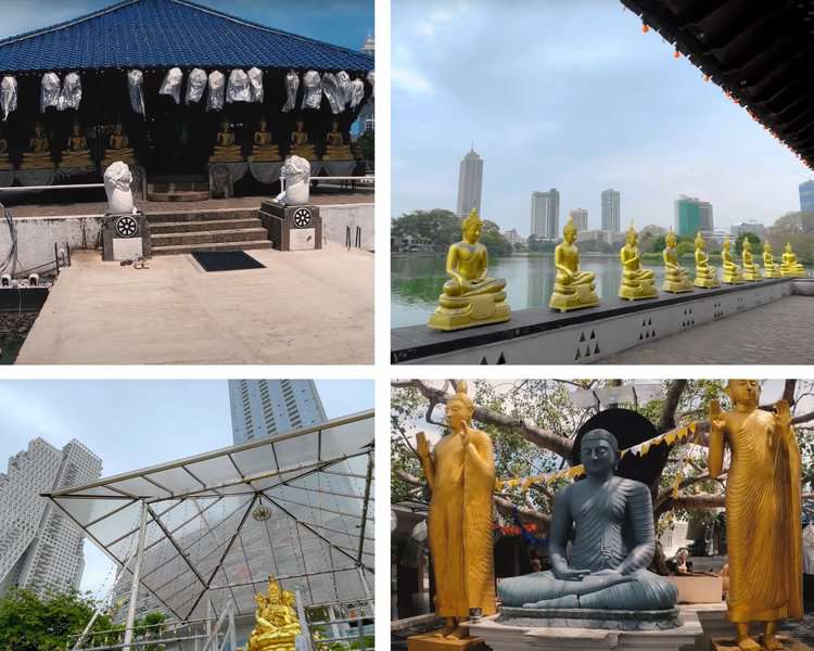 various size and posture of buddha temples at seema malakaya