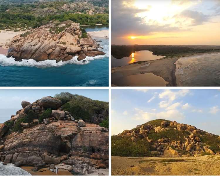 Several scenic images of Elephant rock Arugambay