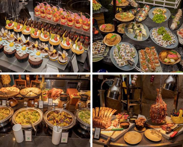 Food displays at Graze Kitchen at Hilton Colombo