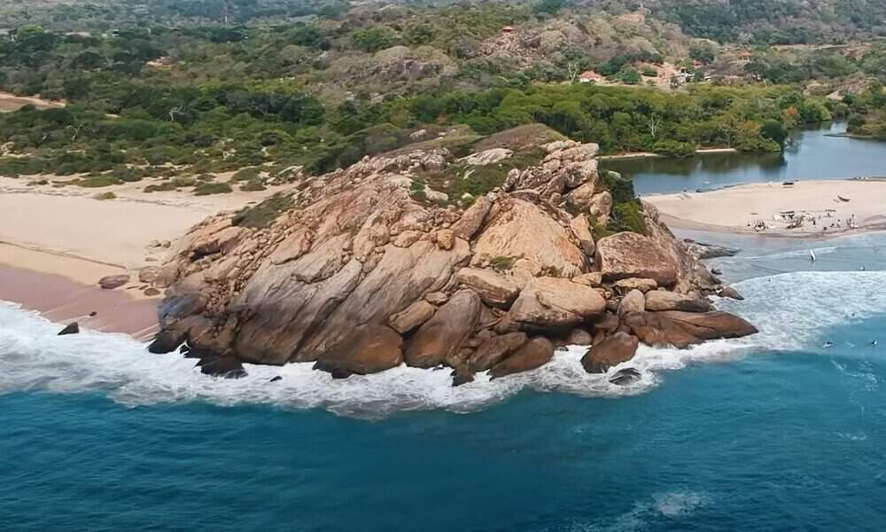 ariel view of the magnificent elephant rock in Arugambay