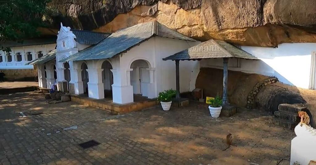 Dambulla cave temple outside view