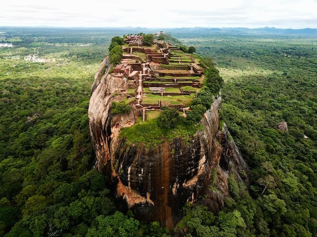 Sky view image of Sigiriya Rock