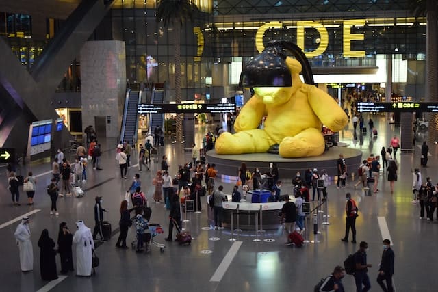 Lamp bear at Doha airport