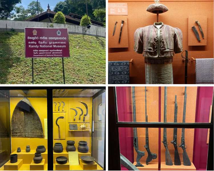 Several important artifacts displayed inside the Kandy national museum