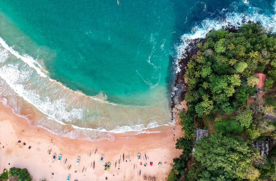 ariel view of beautiful beach