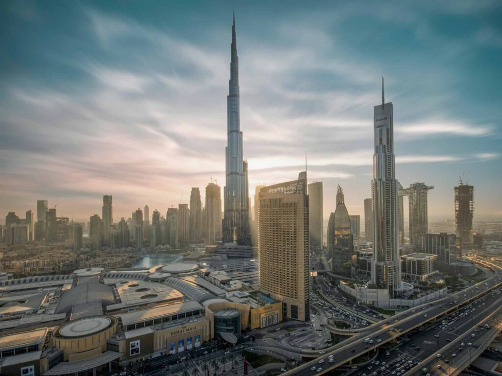 Downtown Dubai With Burj Khalifa in the center