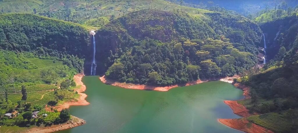 Ariel view of Maskeliya Reservoir