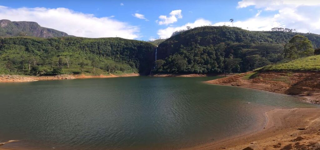 waterfall and reservoir