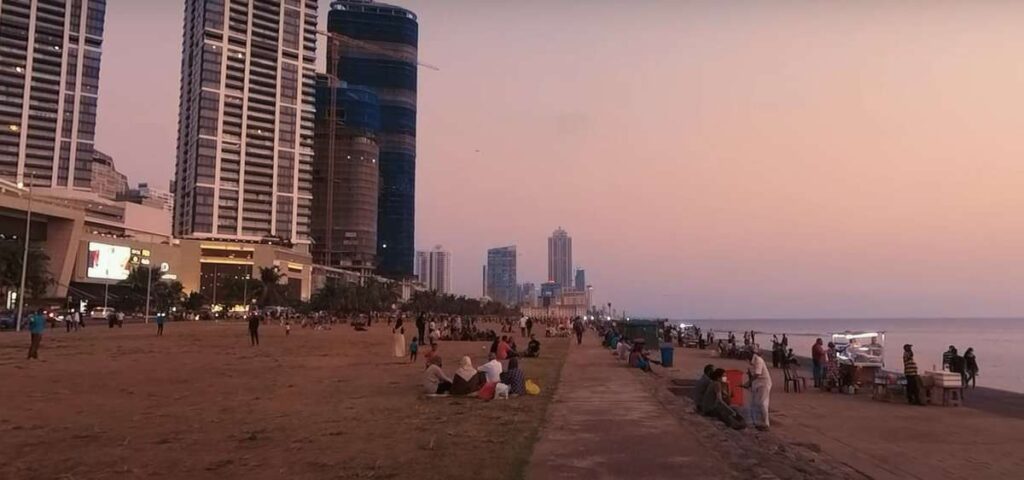 Evening time at the Galle Face Colombo