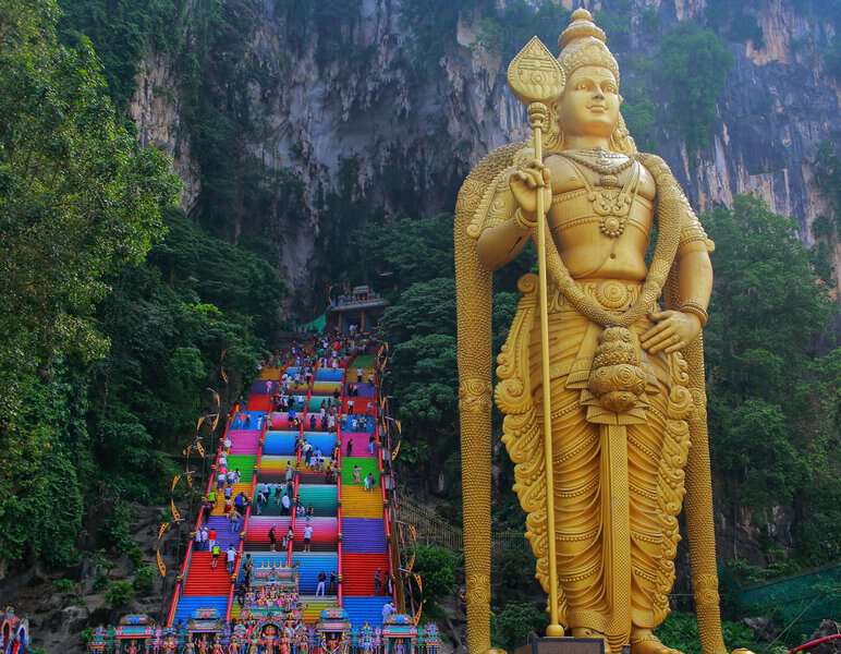 The front view of Batu caves, Kuala Lumpur Malaysia