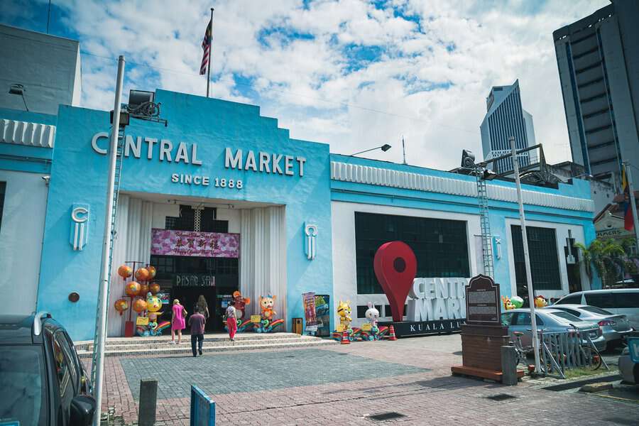 Entrance view of Central Market China town, Kuala Lumpur, Malaysia