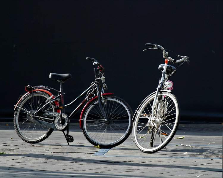 cycles parked outside