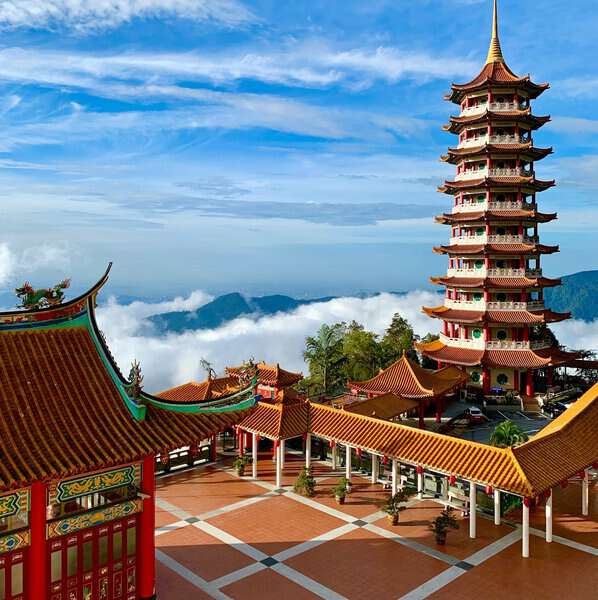 a magnificent view of Chin swee temple at Genting Highland Manlaysia