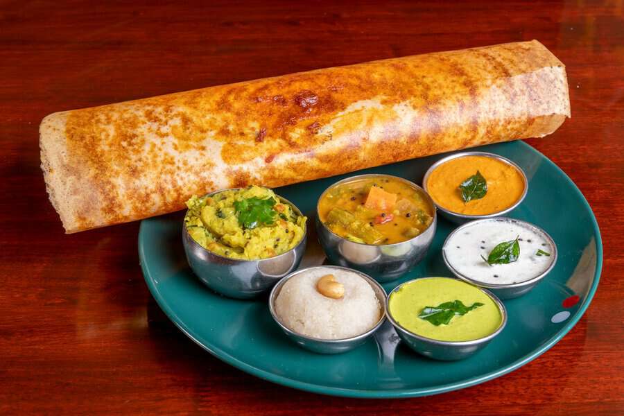 Crispy Dosai with its side dishes