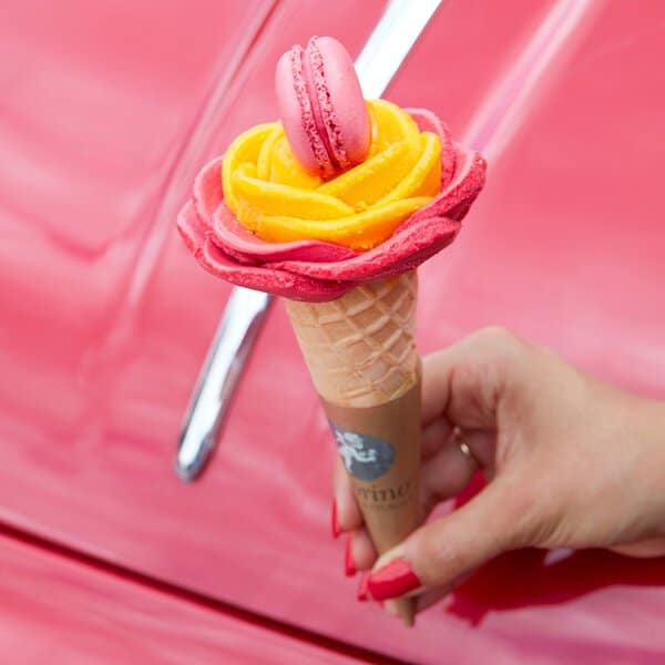 the rose shape gelato cone