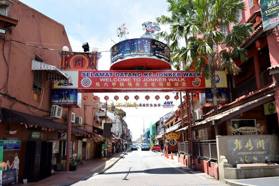 day view of Jonker walk street in Melaka